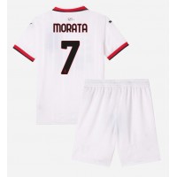 AC Milan Alvaro Morata #7 Vieras Peliasu Lasten 2024-25 Lyhythihainen (+ Lyhyet housut)